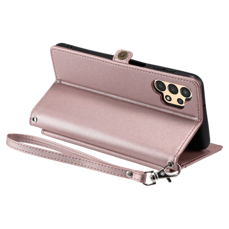For Samsung Galaxy A32 4G Wallet Multi-card Slot Leather Phone Case with Lanyard