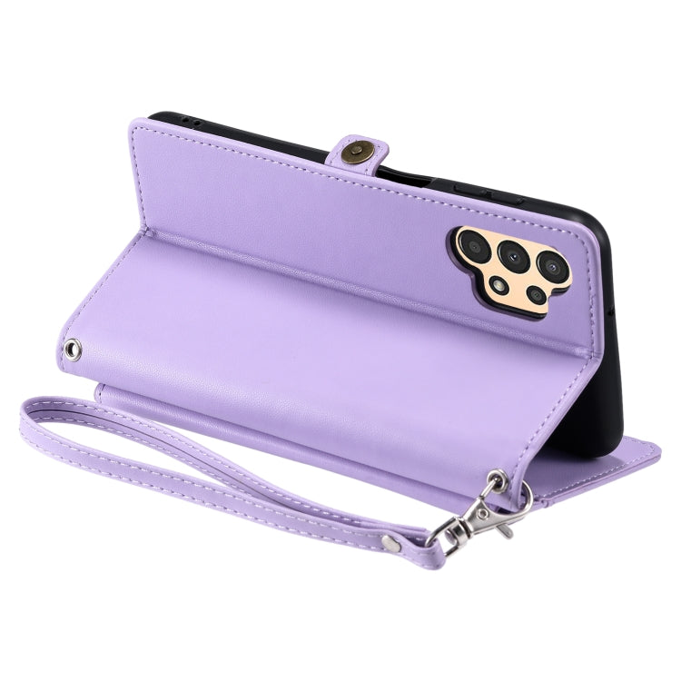 For Samsung Galaxy A32 4G Wallet Multi-card Slot Leather Phone Case with Lanyard