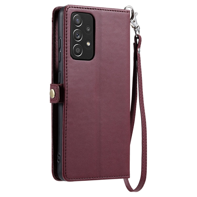For Samsung Galaxy A73 5G Wallet Multi-card Slot Leather Phone Case with Lanyard