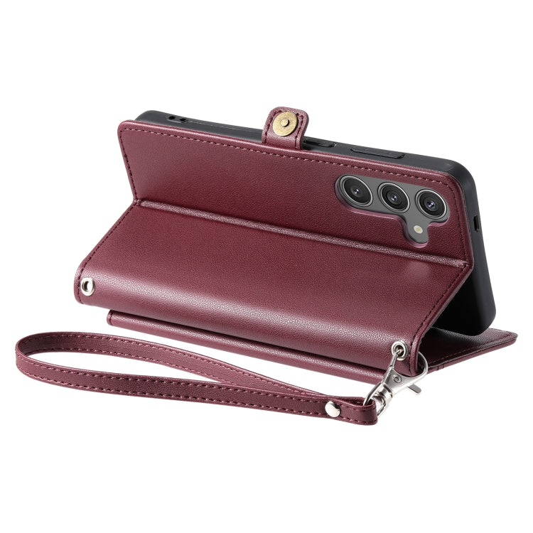For Samsung Galaxy A36 Wallet Multi-card Slot Leather Phone Case with Lanyard