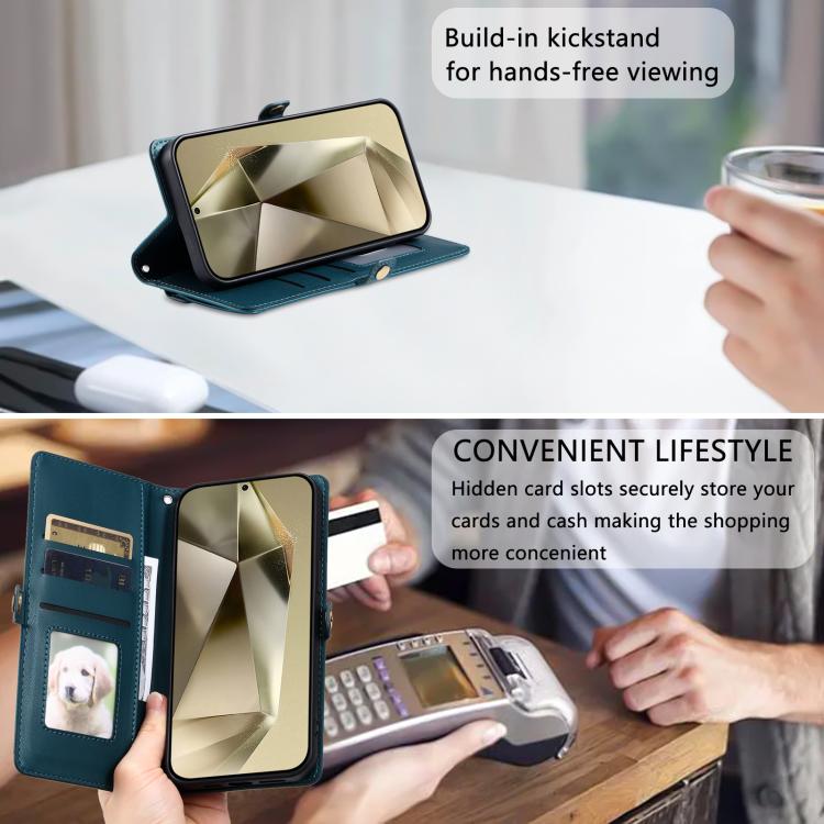 For Samsung Galaxy A17 5G Wallet Multi-card Slot Leather Phone Case with Lanyard