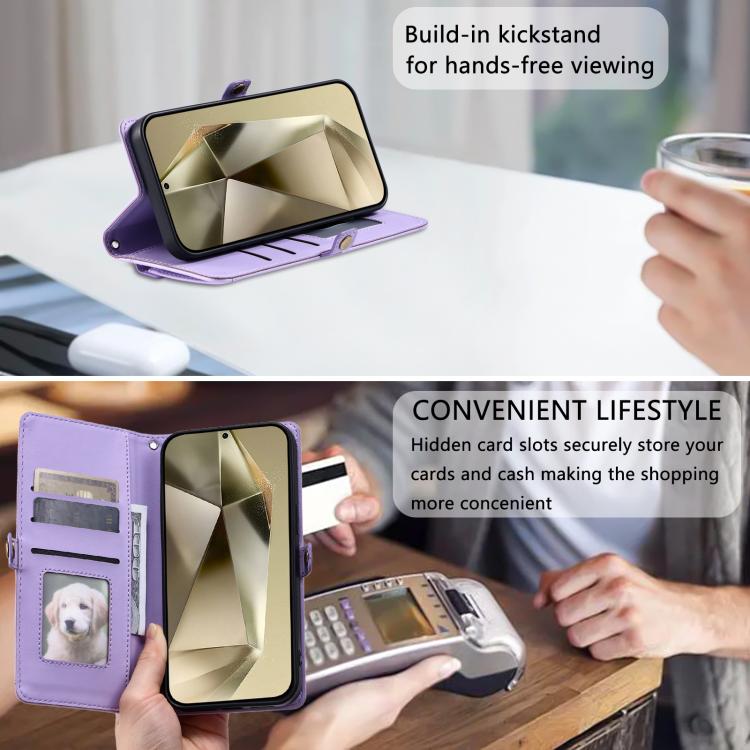 For Samsung Galaxy A17 5G Wallet Multi-card Slot Leather Phone Case with Lanyard