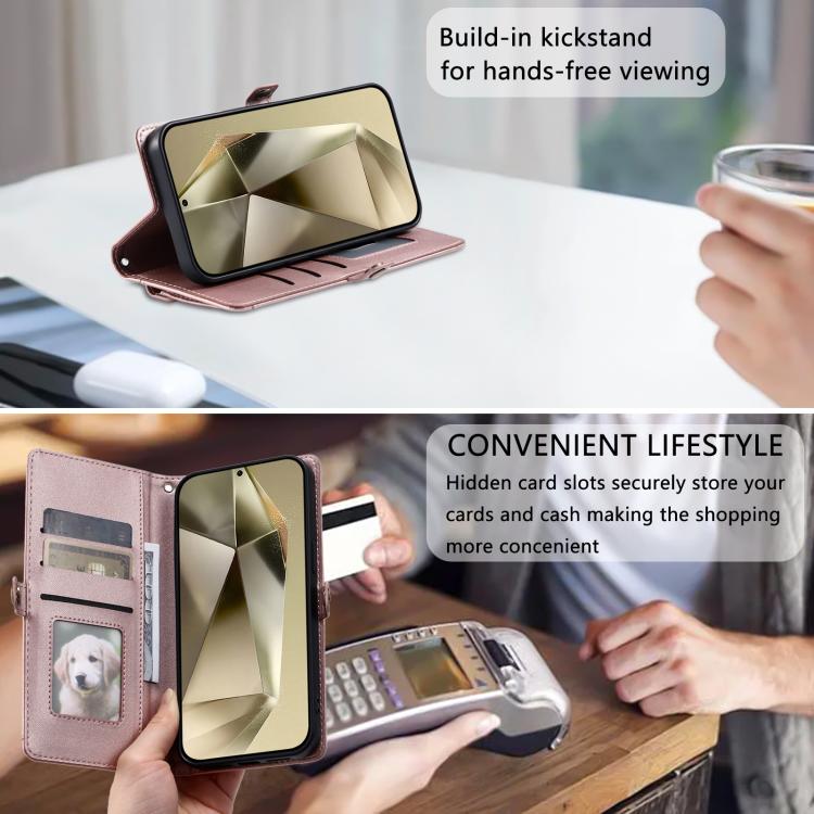 For Samsung Galaxy A57 5G Wallet Multi-card Slot Leather Phone Case with Lanyard