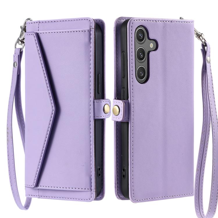 For Samsung Galaxy A57 5G Wallet Multi-card Slot Leather Phone Case with Lanyard