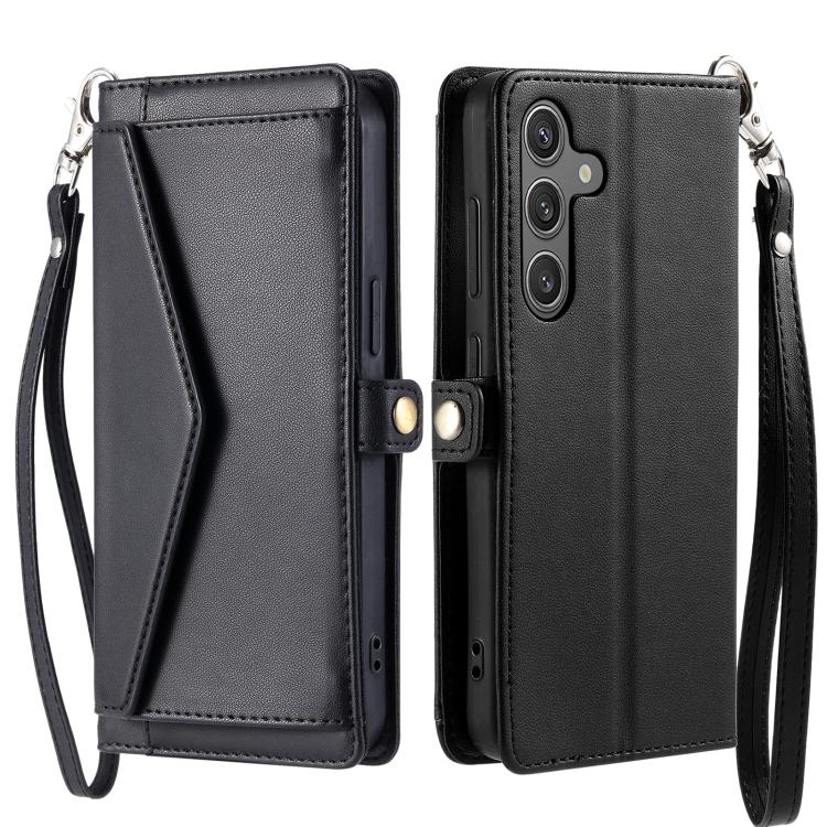 For Samsung Galaxy A57 5G Wallet Multi-card Slot Leather Phone Case with Lanyard