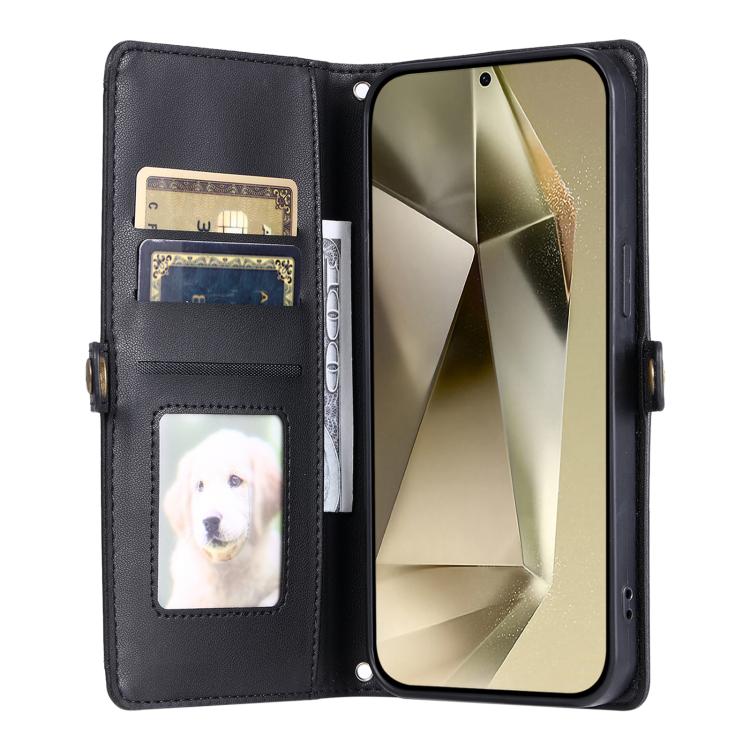 For Samsung Galaxy A57 5G Wallet Multi-card Slot Leather Phone Case with Lanyard