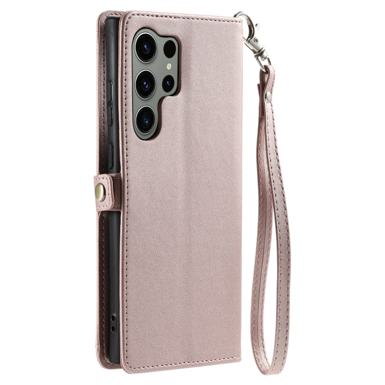 For Samsung Galaxy S22 Ultra 5G Wallet Multi-card Slot Leather Phone Case with Lanyard