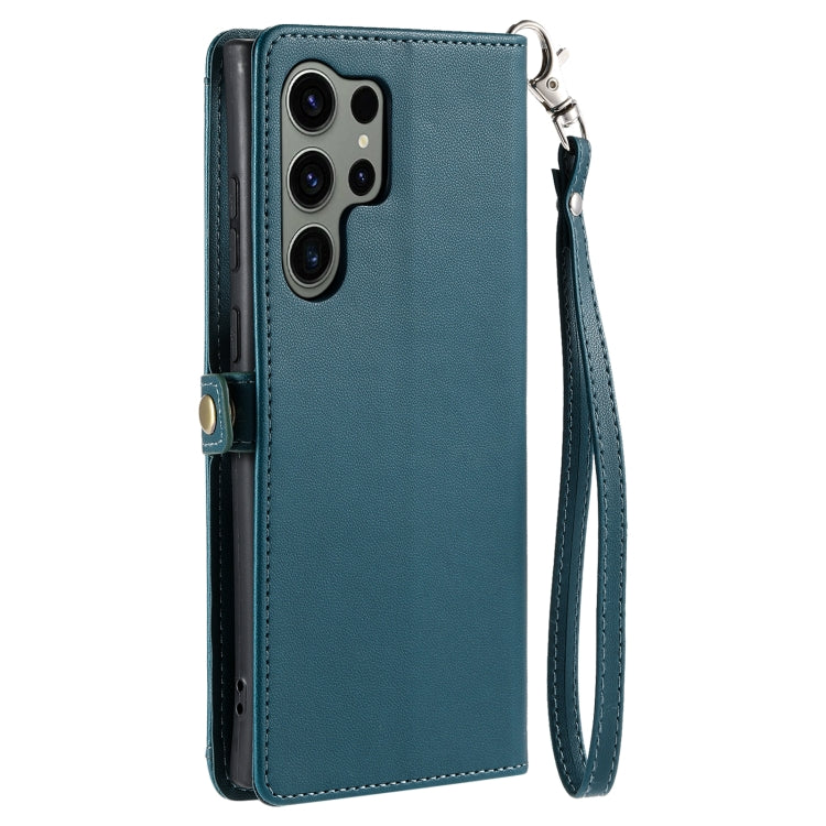 For Samsung Galaxy S22 Ultra 5G Wallet Multi-card Slot Leather Phone Case with Lanyard
