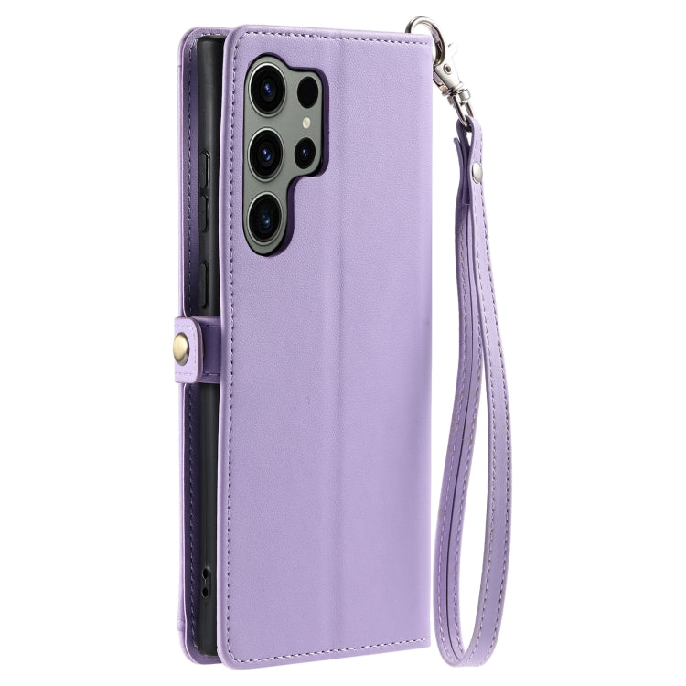 For Samsung Galaxy S22 Ultra 5G Wallet Multi-card Slot Leather Phone Case with Lanyard