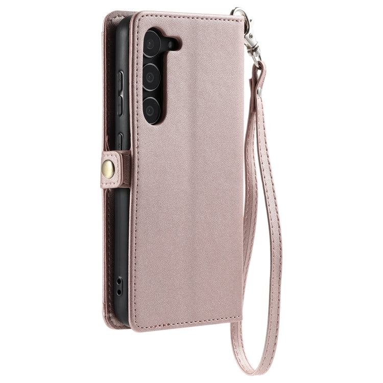 For Samsung Galaxy S23 5G Wallet Multi-card Slot Leather Phone Case with Lanyard
