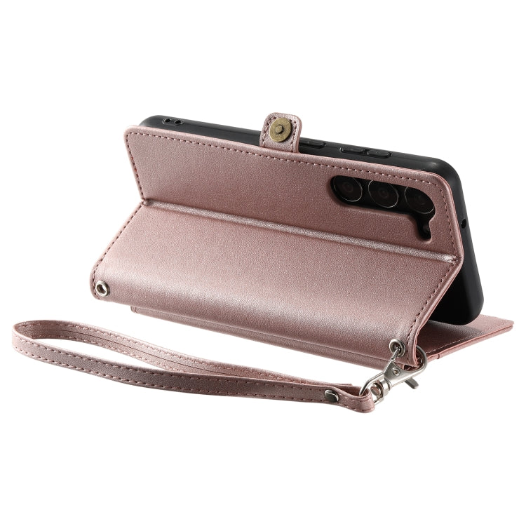 For Samsung Galaxy S23 5G Wallet Multi-card Slot Leather Phone Case with Lanyard