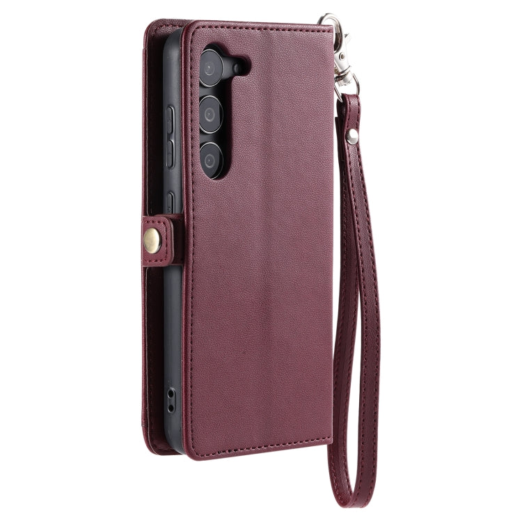 For Samsung Galaxy S23 5G Wallet Multi-card Slot Leather Phone Case with Lanyard