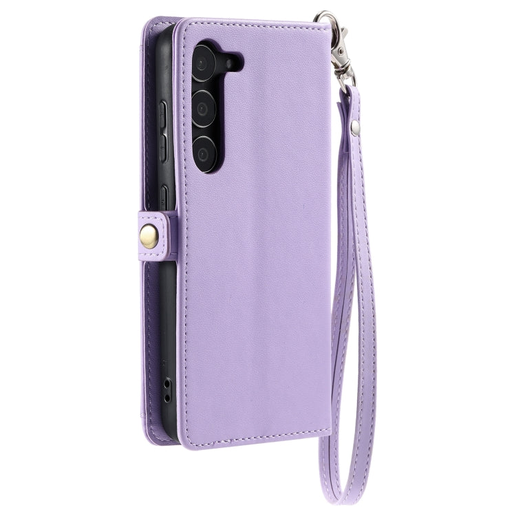 For Samsung Galaxy S23 5G Wallet Multi-card Slot Leather Phone Case with Lanyard