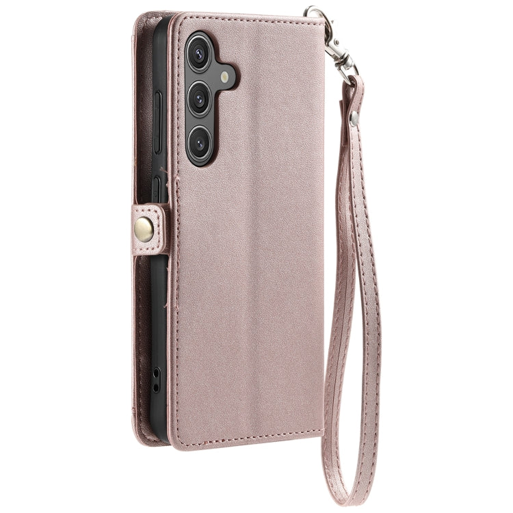 For Samsung Galaxy S24 5G Wallet Multi-card Slot Leather Phone Case with Lanyard