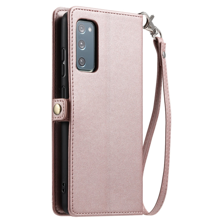 For Samsung Galaxy S20 FE 5G Wallet Multi-card Slot Leather Phone Case with Lanyard