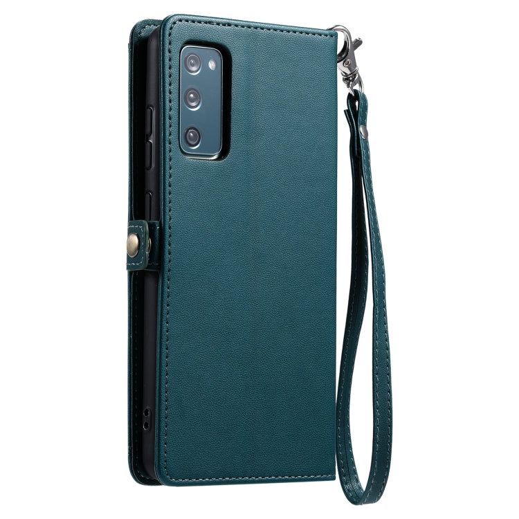 For Samsung Galaxy S20 FE 5G Wallet Multi-card Slot Leather Phone Case with Lanyard