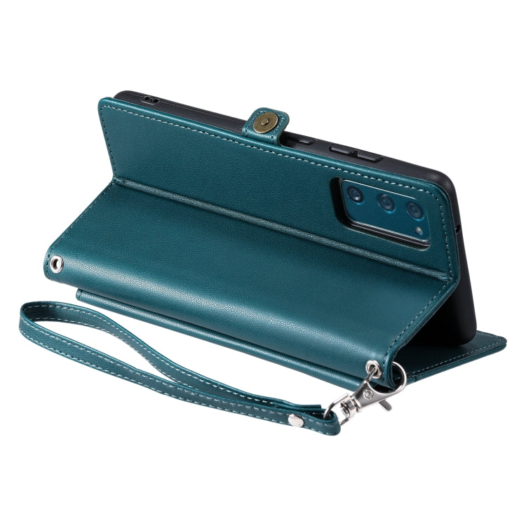 For Samsung Galaxy S20 FE 5G Wallet Multi-card Slot Leather Phone Case with Lanyard
