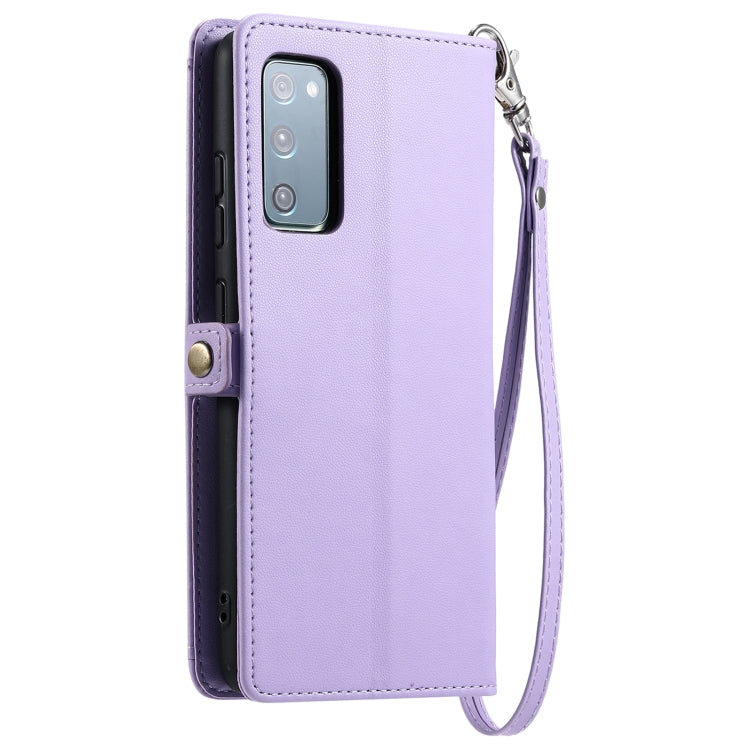 For Samsung Galaxy S20 FE 5G Wallet Multi-card Slot Leather Phone Case with Lanyard