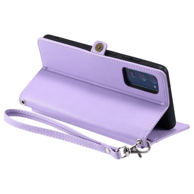 For Samsung Galaxy S20 FE 5G Wallet Multi-card Slot Leather Phone Case with Lanyard