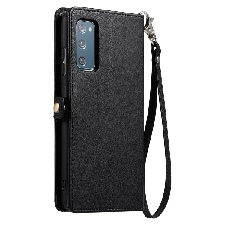 For Samsung Galaxy S20 FE 5G Wallet Multi-card Slot Leather Phone Case with Lanyard