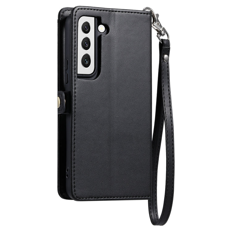 For Samsung Galaxy S21 5G Wallet Multi-card Slot Leather Phone Case with Lanyard