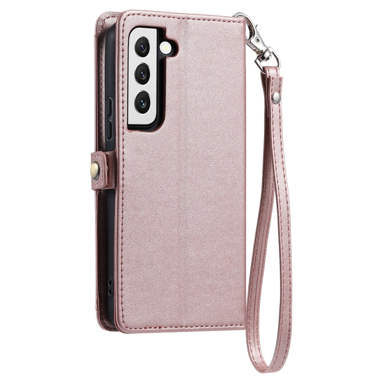 For Samsung Galaxy S22+ 5G Wallet Multi-card Slot Leather Phone Case with Lanyard