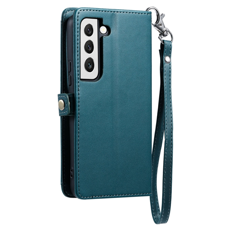 For Samsung Galaxy S22+ 5G Wallet Multi-card Slot Leather Phone Case with Lanyard