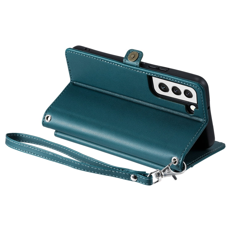 For Samsung Galaxy S22+ 5G Wallet Multi-card Slot Leather Phone Case with Lanyard