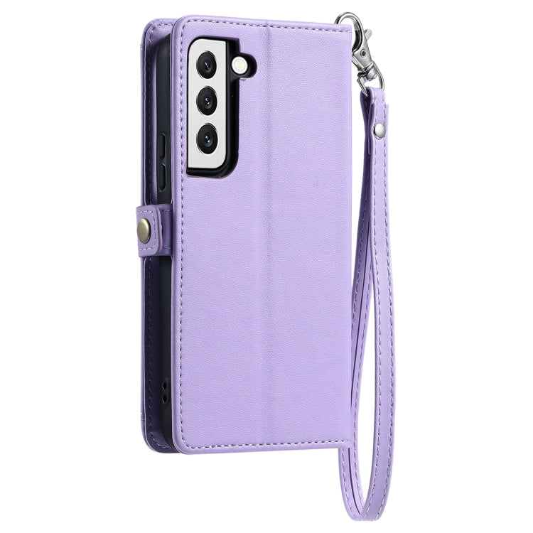 For Samsung Galaxy S22+ 5G Wallet Multi-card Slot Leather Phone Case with Lanyard