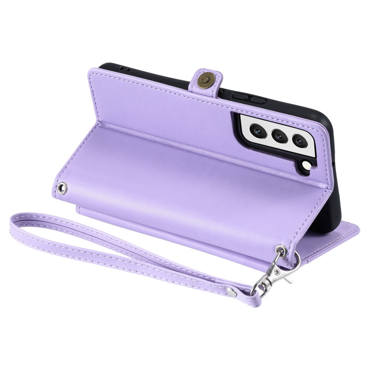 For Samsung Galaxy S22+ 5G Wallet Multi-card Slot Leather Phone Case with Lanyard