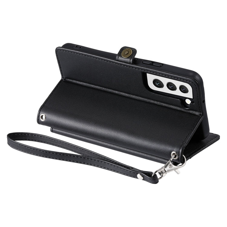 For Samsung Galaxy S22+ 5G Wallet Multi-card Slot Leather Phone Case with Lanyard