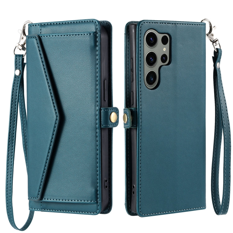 For Samsung Galaxy S25 Ultra 5G Wallet Multi-card Slot Leather Phone Case with Lanyard