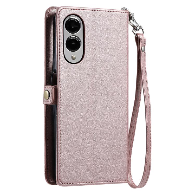 For Samsung Galaxy S25 Edge 5G Wallet Multi-card Slot Leather Phone Case with Lanyard