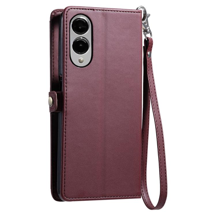 For Samsung Galaxy S25 Edge 5G Wallet Multi-card Slot Leather Phone Case with Lanyard
