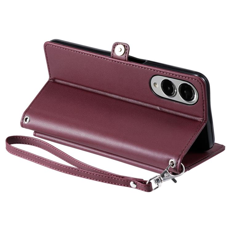 For Samsung Galaxy S25 Edge 5G Wallet Multi-card Slot Leather Phone Case with Lanyard