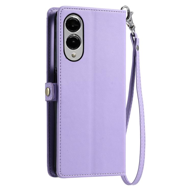 For Samsung Galaxy S25 Edge 5G Wallet Multi-card Slot Leather Phone Case with Lanyard