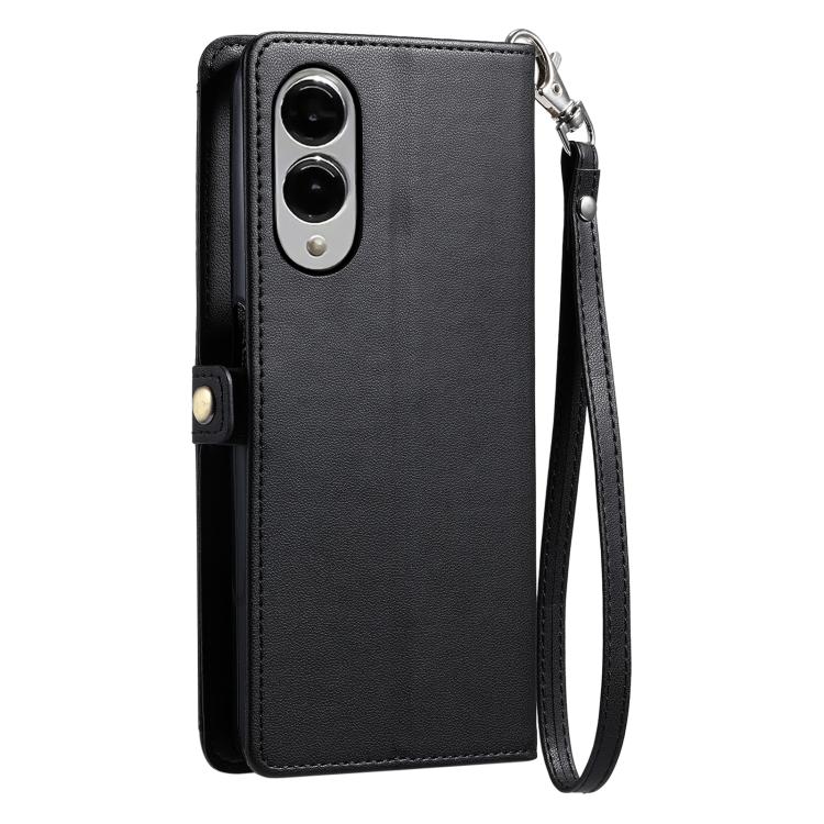 For Samsung Galaxy S25 Edge 5G Wallet Multi-card Slot Leather Phone Case with Lanyard