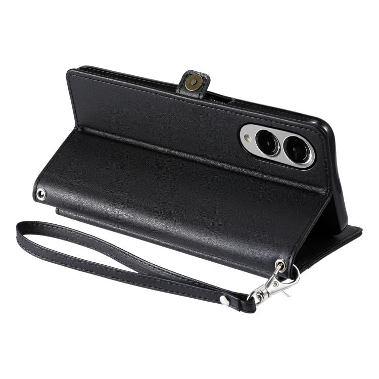 For Samsung Galaxy S25 Edge 5G Wallet Multi-card Slot Leather Phone Case with Lanyard