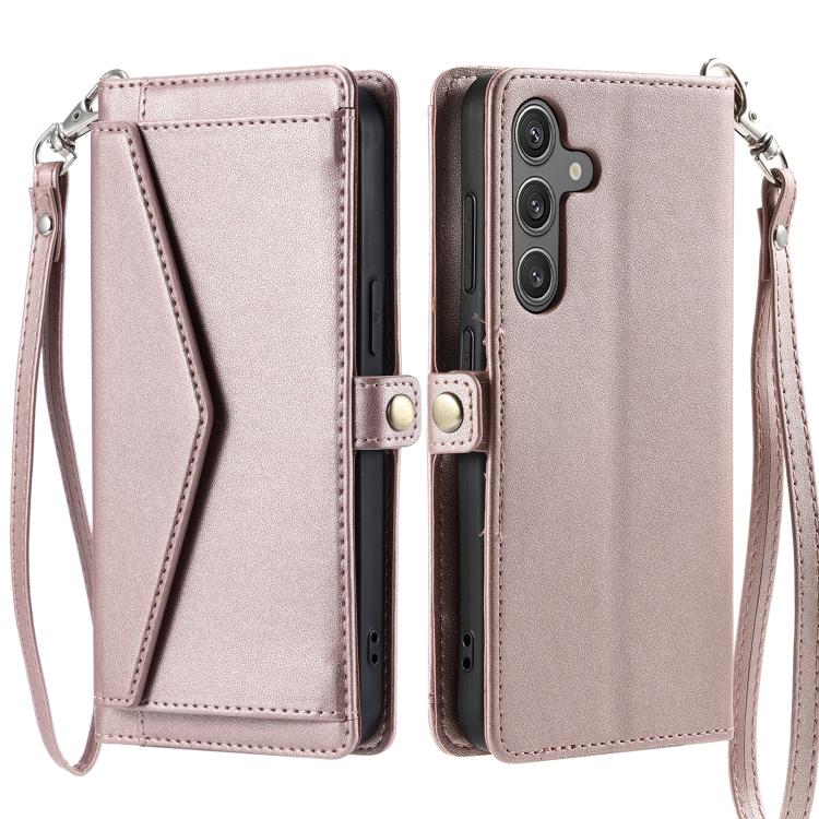 For Samsung Galaxy S26 5G Wallet Multi-card Slot Leather Phone Case with Lanyard