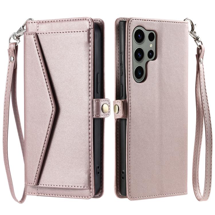 For Samsung Galaxy S26 Ultra 5G Wallet Multi-card Slot Leather Phone Case with Lanyard