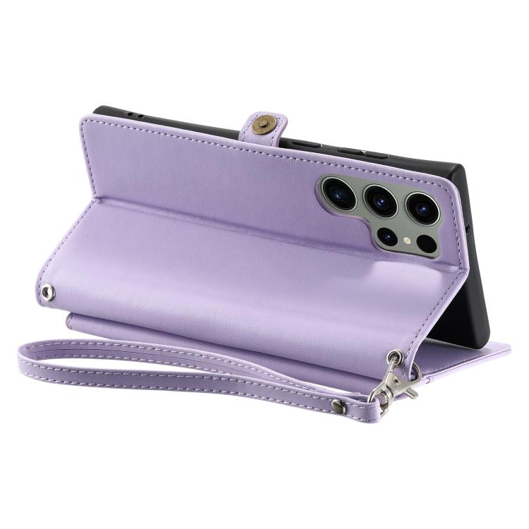 For Samsung Galaxy S26 Ultra 5G Wallet Multi-card Slot Leather Phone Case with Lanyard