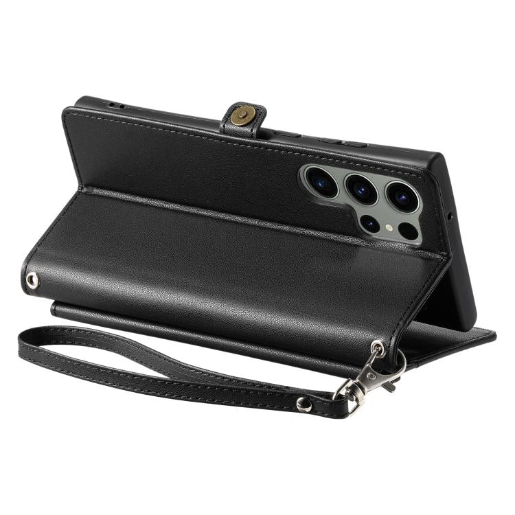 For Samsung Galaxy S26 Ultra 5G Wallet Multi-card Slot Leather Phone Case with Lanyard