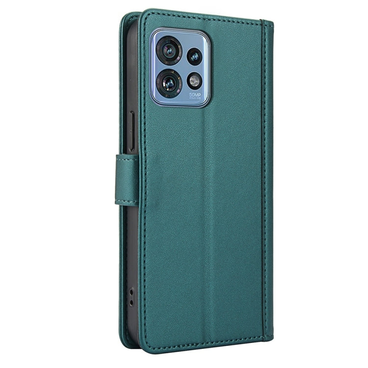 For Motorola Edge 40 Pro Skin Feel Pure Color Card Slots Leather Phone Case with Dual Lanyard