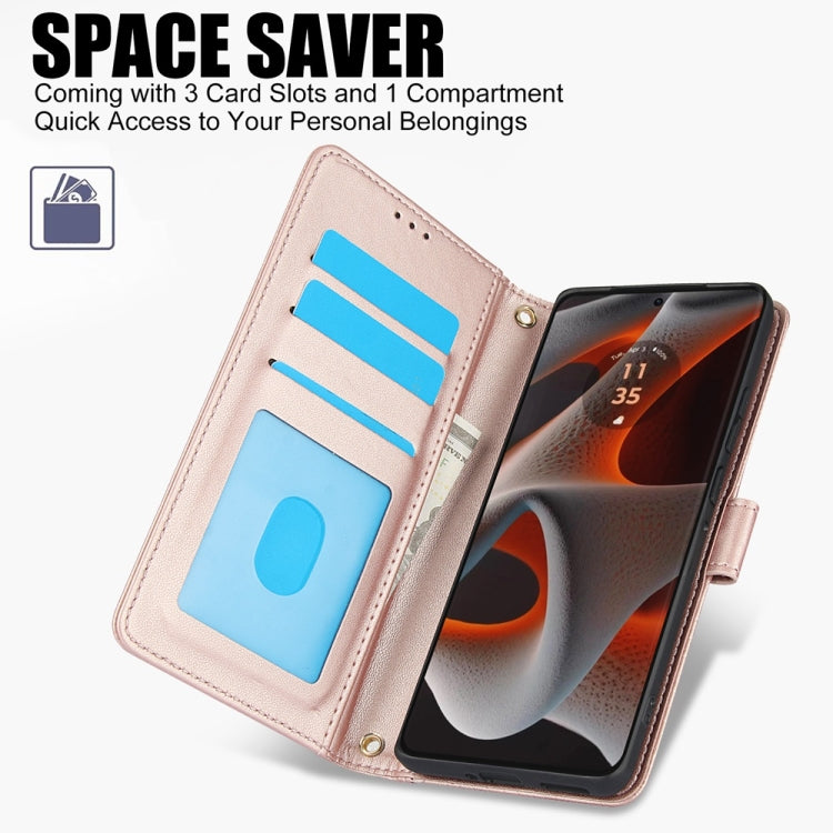 For Motorola Edge 50 Pro Skin Feel Pure Color Card Slots Leather Phone Case with Dual Lanyard