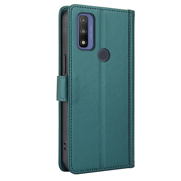 For Motorola G Pure Skin Feel Pure Color Card Slots Leather Phone Case with Dual Lanyard