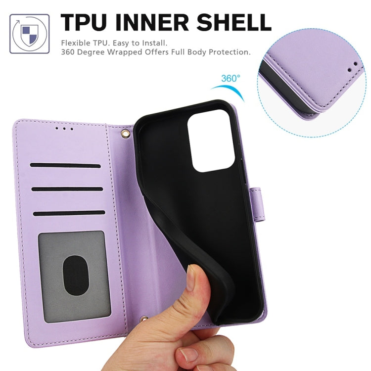 For Motorola Moto G Power 5G 2024 Skin Feel Pure Color Card Slots Leather Phone Case with Dual Lanyard
