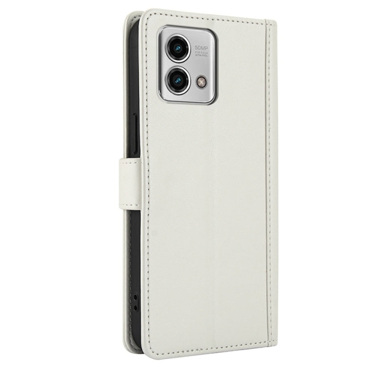 For Motorola Moto G Stylus 5G 2023 Skin Feel Pure Color Card Slots Leather Phone Case with Dual Lanyard