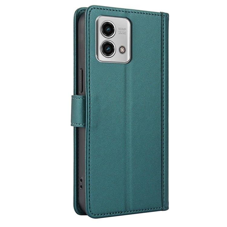For Motorola Moto G Stylus 5G 2023 Skin Feel Pure Color Card Slots Leather Phone Case with Dual Lanyard
