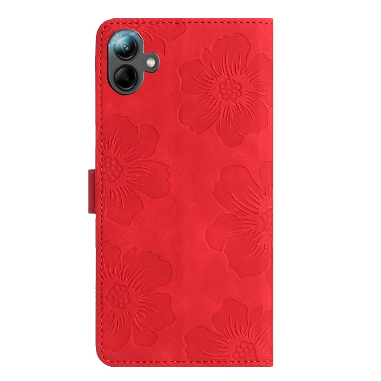 For Samsung Galaxy A06 4G Flower Embossing Pattern Leather Phone Case