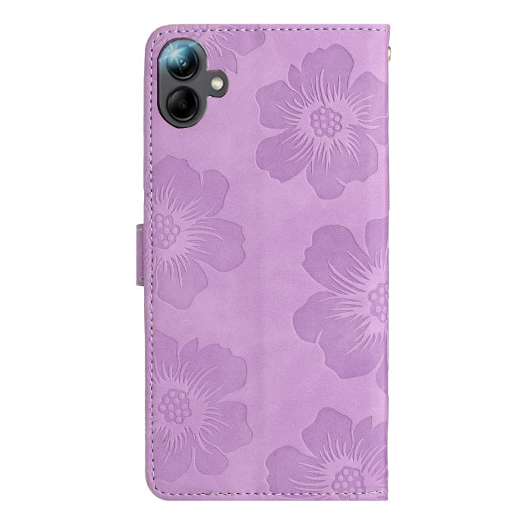 For Samsung Galaxy A07 5G Flower Embossing Pattern Leather Phone Case